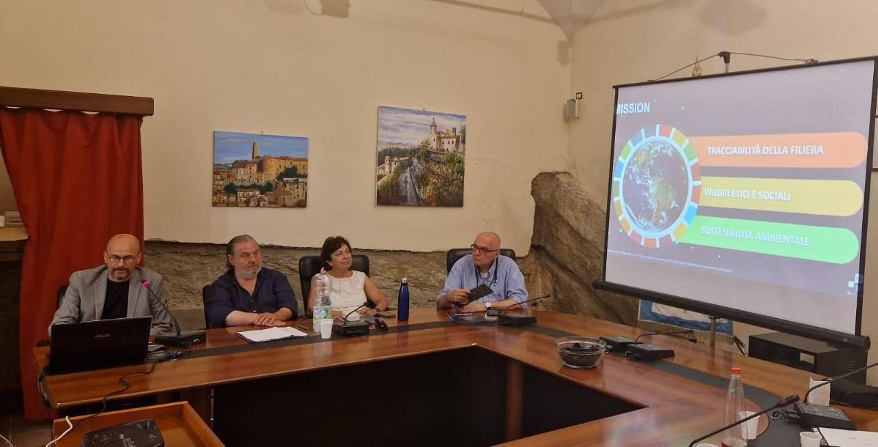 Massimo Morbiato, who presents the application of blockchain technology in the Wool2Resource project that transforms wool into biochar. This is a perfect example of circular economy which shows the application of wool biochar in agriculture.